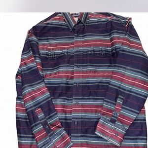 Wrangler Red and Blue Striped Casual Shirt